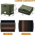 thumbnail image 5 of File Box with Lock,2-Layer Fireproof Document Box with Wheels,Collapsible Rolling File Storage Organizer with Pockets,Large Portable Home Office Filing Cabinet  for Hanging Folders,Green, 5 of 6