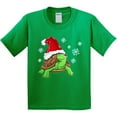 thumbnail image 3 of Inktastic Christmas Turtle in with Santa Hat and Snowflakes Youth T-Shirt, 3 of 5