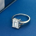 thumbnail image 3 of Gem Stone King 925 Sterling Silver White Moissanite Solitaire Engagement Ring for Women (2.52 Cttw, Emerald Cut 9X7MM, Gemstone Birthstone, Available in Size 5,6,7,8,9), 3 of 4