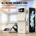 thumbnail image 3 of ELEHOLD for Samsung Galaxy Z Flip 4 Case with Hinge Protection Hard PC Shockproof Slim Phone Case Anti-Scratch Cover Support Wireless Charging for Samsung Galaxy Z Flip 4 5G,Black, 3 of 7