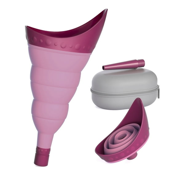 TRIPTIPS Pee Conch Foldable Female Urinal Device Portable Urinal for Women Pee Funnel for Women Travel, She Pee Cup for Women Stand to Pee Womens Urinal Funnel with Tube Case