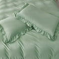 thumbnail image 4 of Twin Comforter Set 3 Pieces Ruffle Bedding Sets Sage Green Cute Bedding Comforters & Sets, Lightweight Fluffy Microfibe (66"x90" Comforter & 2 Pillowcases), 4 of 5