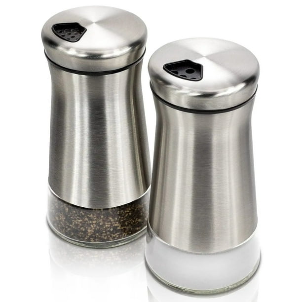 MoveCatcher Salt and Pepper Shakers Set With Adjustable Pour