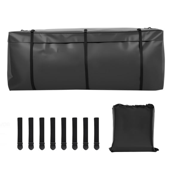 KFFKFF Waterproof Hitch Cargo Carrier Bag, 840D PVC, 59.84 x 23.9 x 24.02 in (20 Cubic Feet), Durable Storage Bag for Truck Beds with 8 Reinforced Straps, Compatible with Car Vans Hitch Basket
