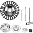 thumbnail image 1 of Steel Wire Wheel, Unbreakable Wired Blade Rotary Weed Brush 15.2 Diameter Disc Spring Steel Wire Twist Knot For Garden Moss Grass Cleanup, 1 of 5