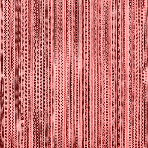 Ahgly Company Machine Washable Indoor Square Abstract Red Modern Area Rugs, 5' Square
