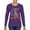 Purple, variant on Dean Russo In My Mind Dog Lover Womens Graphic Long Sleeve T-Shirt, Fuschia, Medium