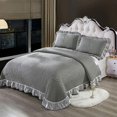 thumbnail image 1 of Colcha suave y acolchada de lujo para cama, juego de funda de color gris, tamaño King y Queen, 3 o 5 unidades, 38New, 1 of 5
