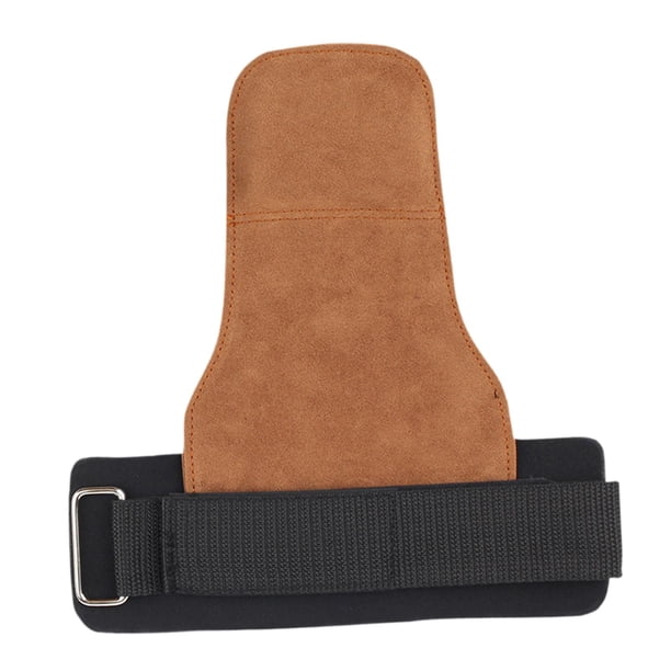 Guantes de Levantamiento de Pesas, Guantes de Cuero con Soporte para Muñeca, Almohadillas de Agarre para Gimnasio, Ejercicio de Levantamiento de Pesas marrón