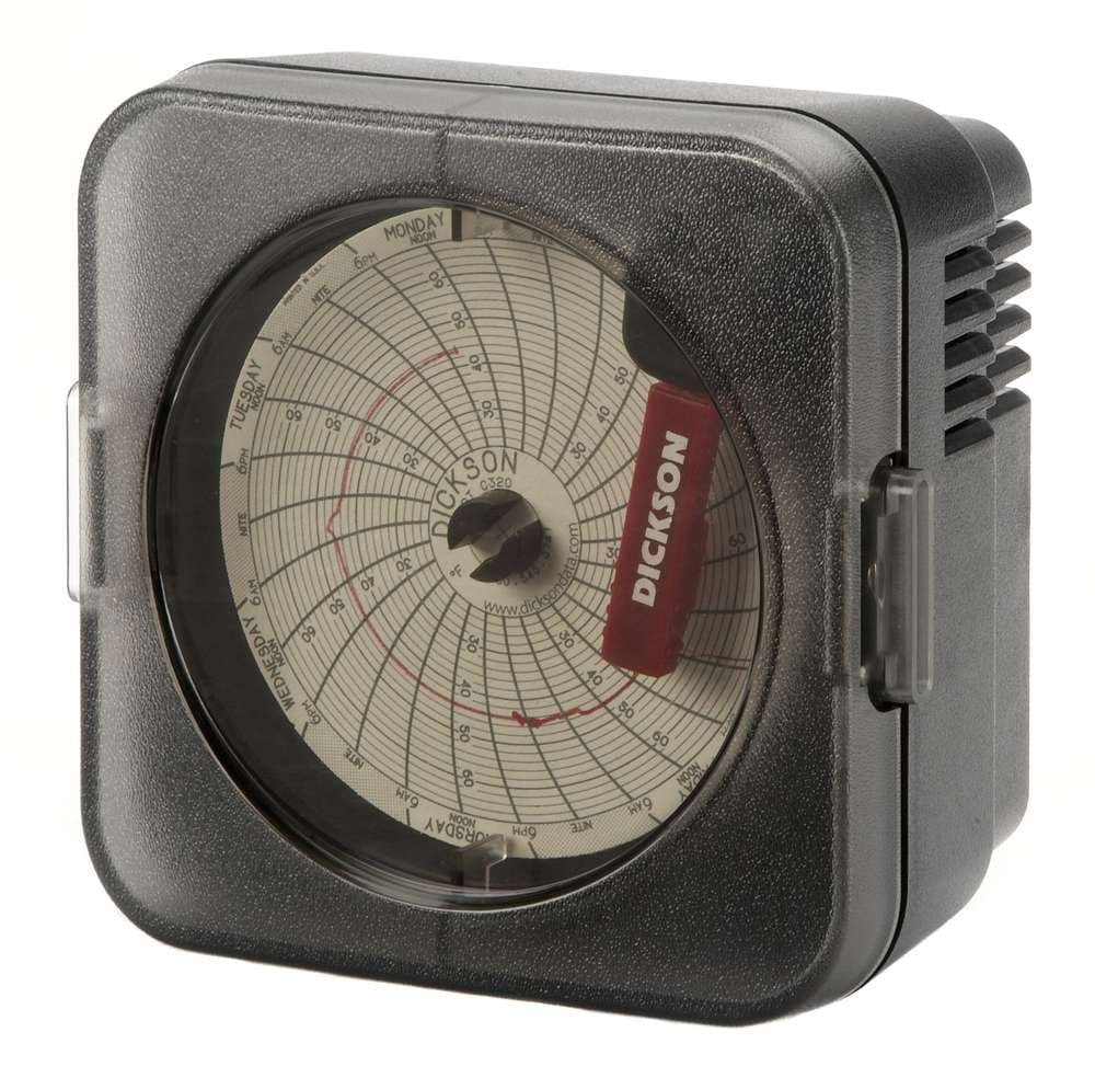 Dickson SC386 Temperature Chart Recorder, 3"/76mm Chart, 7-Day or 24-Hour Rotation, 22 to 68F Range CA3