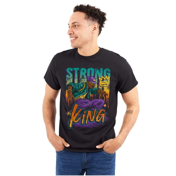 Cool Urban Streetwear Strong King Men's Graphic T Shirt Tees Brisco Brands S