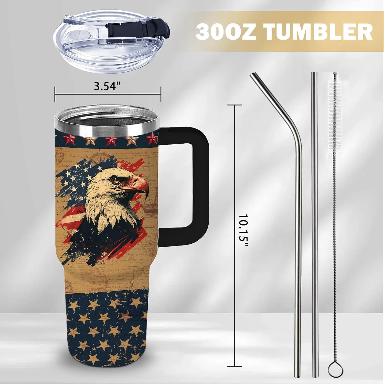 Christian Gifts for Men 30 Oz Christian God Blessed Tumbler with Handle and Straw, Stainless Steel Travel Insulated Coffee Mugs, Leak-proof, Inspiration Religion Birthday Gifts for Him Water Cup