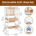 thumbnail image 4 of Kids Kitchen Step Stool Helper Baby and Toddler Multi-Function Step up Nursery Helper Stand with Safety Rail in Natural Bamboo, Strong and Lightweight (Black), 4 of 15