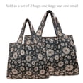 thumbnail image 3 of Wrapables Large & Small Foldable Tote Nylon Reusable Grocery Bags, Set of 2, Floral Deco, 3 of 5