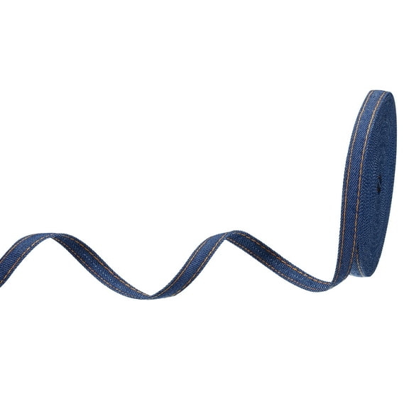 Uxcell 3/8" Denim Ribbon, 1 Roll 11 Yard Craft Strip, Dark Blue