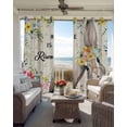 thumbnail image 6 of Easter Blackout Curtains for Bedroom Living Room Darkening Curtains 63 Inches Long Spring Watercolor Vintage Bunny Eggs Flower Window Curtain 2 Panels Set Window Treatment Grommet Drapes 52"x63", 6 of 9