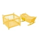 thumbnail image 1 of Cuna y corralito de juguete realistas a escala 1/12, accesorio fotográfico para juego de rol, mini cama para muñecas. amarillo, 1 of 9