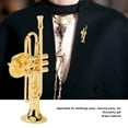 thumbnail image 4 of Trumpet Brooch, Musical Instrument Brooch Decoration Brass Retro  for Concert for Music Lover, 4 of 7