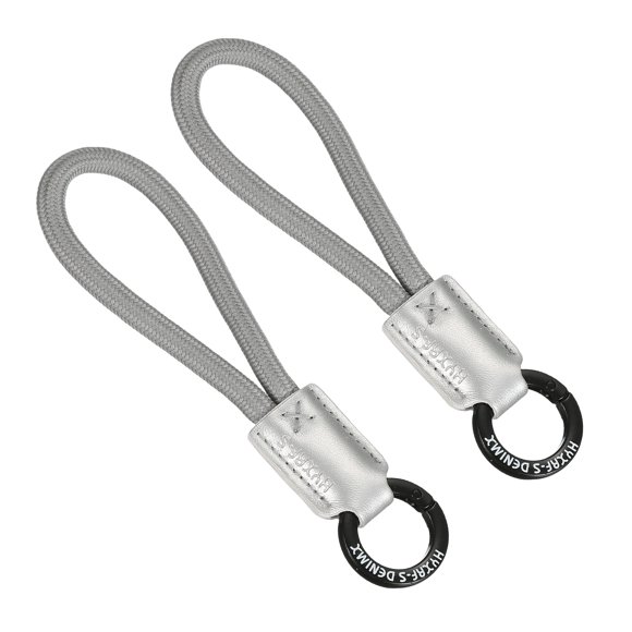 Cadena de Llave de Cuero Hecha a Mano Uxcell, Colgante de Bolsa Elegante, Cordón de Cuero para Teléfono Móvil, Llavero para Automóvil, Accesorios de Llavero para Mujeres y Hombres, Gris