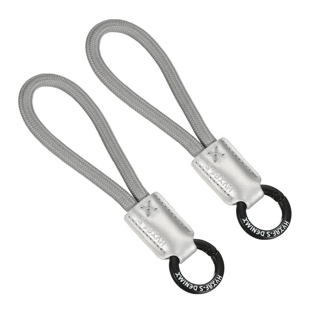 Cadena de Llave de Cuero Hecha a Mano Uxcell, Colgante de Bolsa Elegante, Cordón de Cuero para Teléfono Móvil, Llavero para Automóvil, Accesorios de Llavero para Mujeres y Hombres, Gris