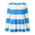 thumbnail image 5 of Womens Tops Long Sleeve Shirts T Shirts Crew Neck Shirts Basic Tee Comfy Striped Printed Tops Blouse Blouses For Women, 5 of 5