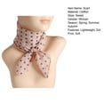 thumbnail image 7 of Lifetechs Women Scarf Dot Print Color Matching Thin Breathable Lightweight Neck Decoration Chiffon Lady Head Neck Square Scarf Clothes Accessory, 7 of 7