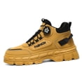 thumbnail image 4 of Mens Ankle Boots Lace‑Up Round Toe Soft‑Sole Comfort Short Boots with Rotating Shoelace Buckle Padded Inner Lining for Commute Hiking Daily Outdoor Casual Wear, 4 of 9