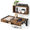 Brown, variant on Brown Wall Mounted Folding Floating Nightstand with Charging Station and LED Light