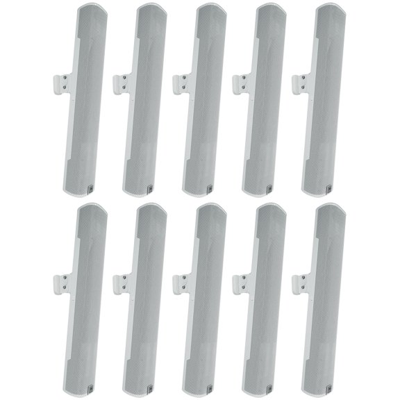10) JBL COL600-WH 24" White 70V Commercial Slim Column Wall Mount Array Speakers