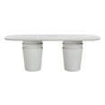 thumbnail image 3 of Margot Light Grey Faux Plaster Indoor / Outdoor Concrete Dining Table, 3 of 4