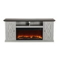 thumbnail image 6 of FESTIVO  70 in. Saw cut off white With Dark drift wood color Desktop Fireplace for Tvs up 75in., 6 of 11