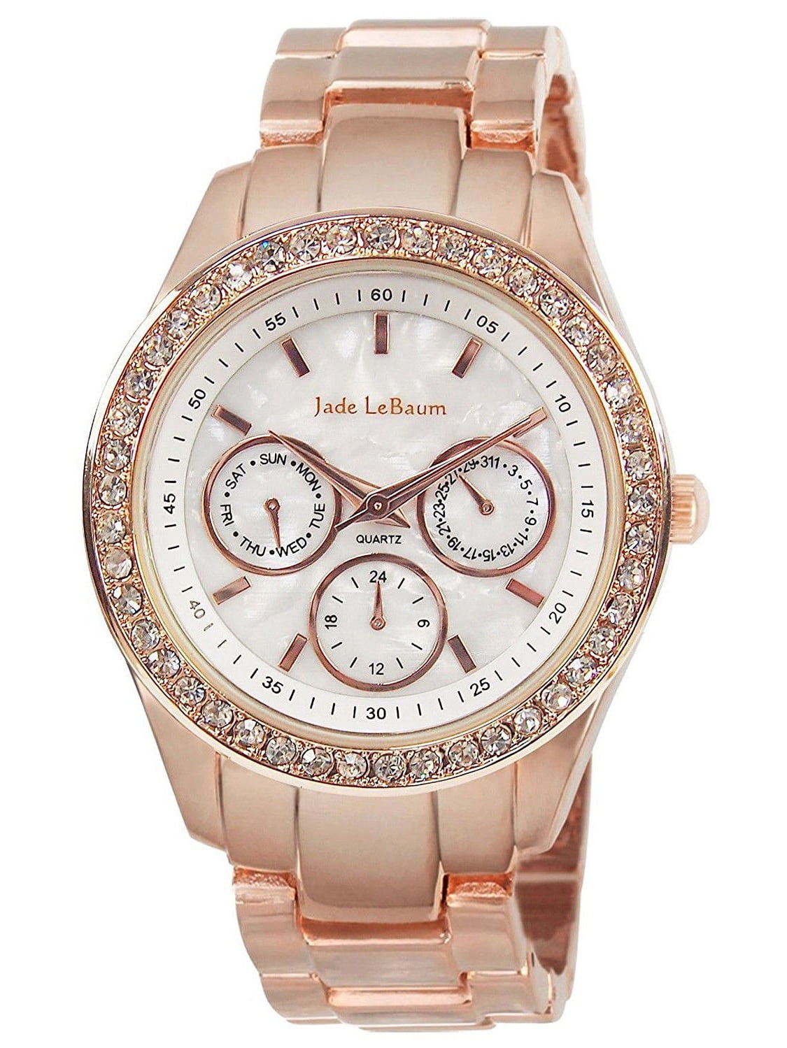 rose gold large face women's watch