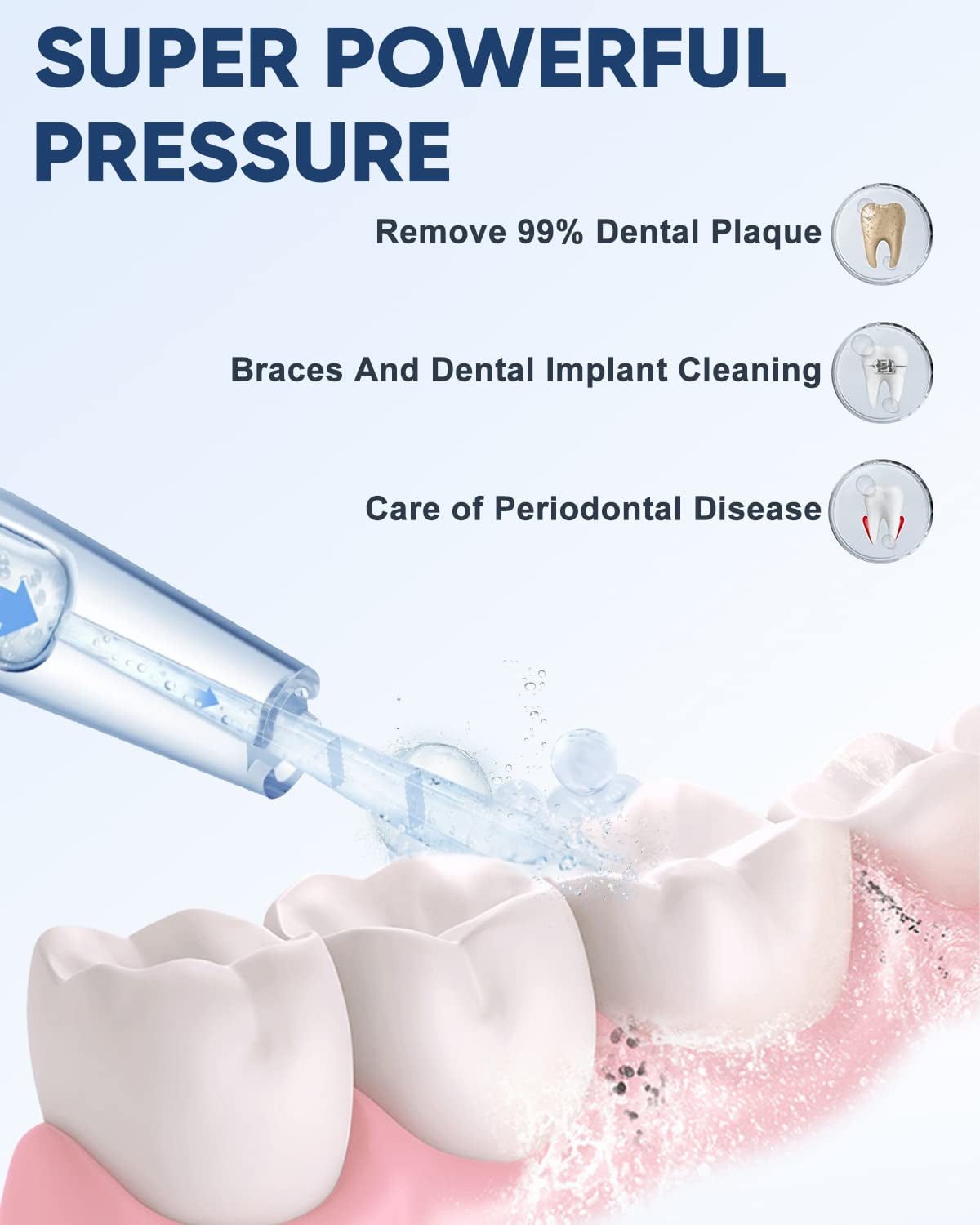 MySmile LP211 Portable Water Flosser Cordless for Teeth Braces, Oral Irrigator, Electric Water Dental Picks, 5 Modes, 8 Jet Tips, Travel Bag, Pink