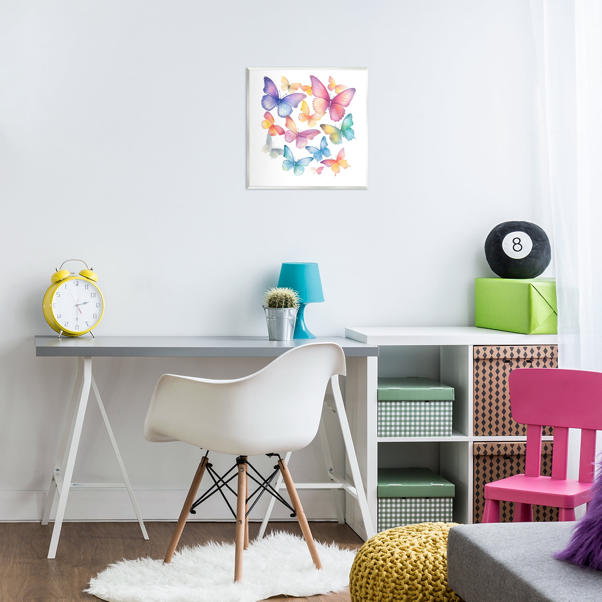 Stupell Industries Rainbow Butterflies Rabble Wall Plaque Art, design by Creative Studio
