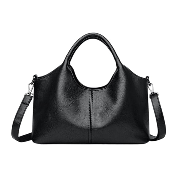 Soft Leather Tote Handbag, Large Capacity Top Handle Bag with Detachable Shoulder Strap for Women