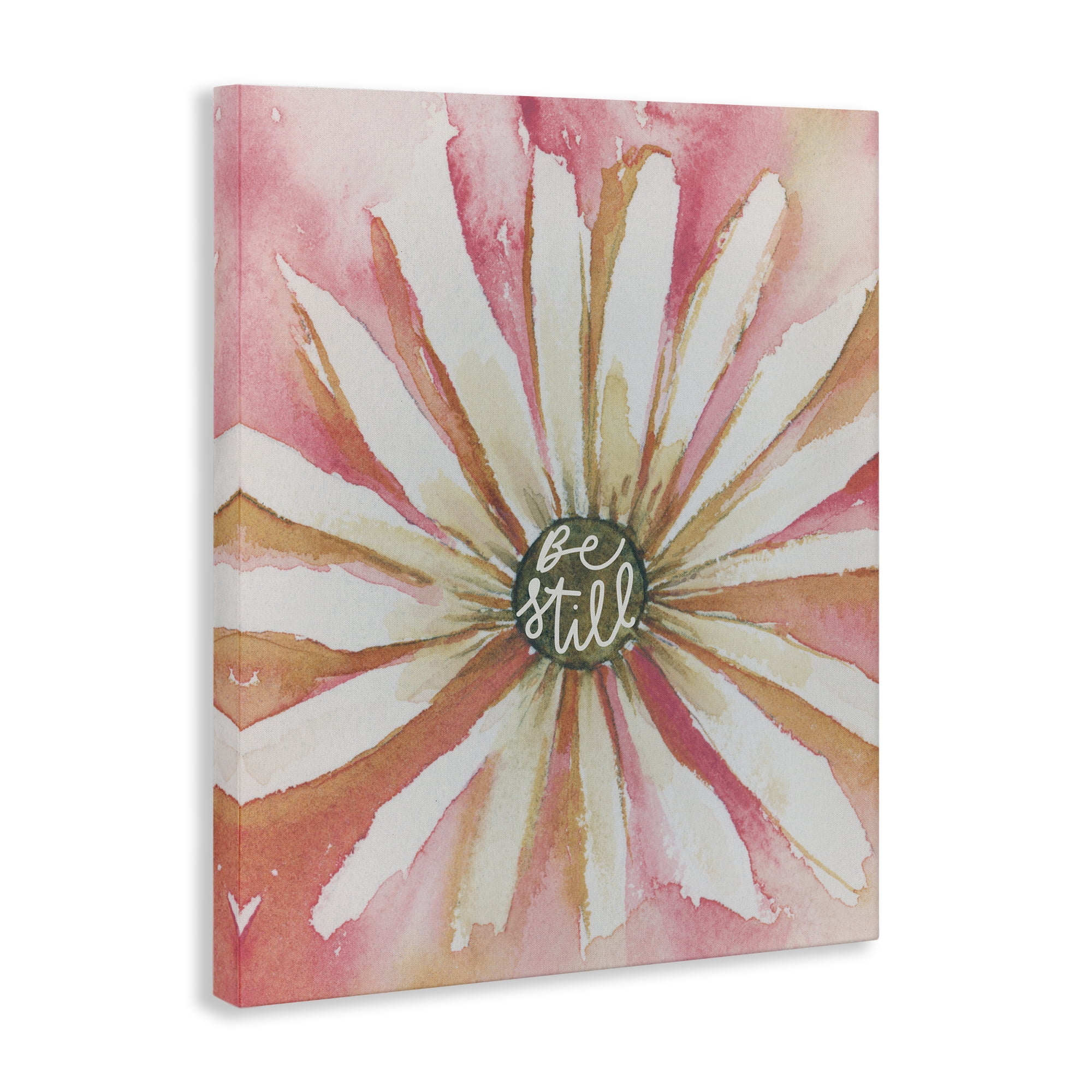 Stupell Industries Daisy Petals on Pink Botanical & Floral Painting Gallery Wrapped Canvas Art Print Wall Art, 24 x 30