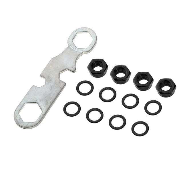 13pcs Skateboard Trucks Mounting Axle Hexagon Nuts Wrench and Spacers Longboard Hardware Accessories( Black , Golden ,)
