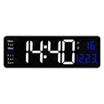 thumbnail image 2 of Reloj de pared digital electrónico, hora, fecha, temperatura, semana, pantalla USB, reloj colgante, , relojes LED para comedor, regalo, Azul BLESIY Reloj de pared digital, 2 of 8