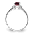 thumbnail image 2 of Primal Gold 14 Karat White Gold 6x4mm Emerald Cut Garnet and Diamond Ring, 2 of 6