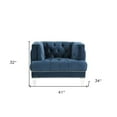 thumbnail image 3 of 41" Blue Velvet And Black Tufted Arm Chair, 3 of 7