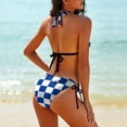 thumbnail image 2 of Kentucky Checkerboard Blue And White Women's Bikini V Neck Swimsuit Set 2 Piece Over Size Bathing Suit Side Triangle Bathing Suit, 2 of 9