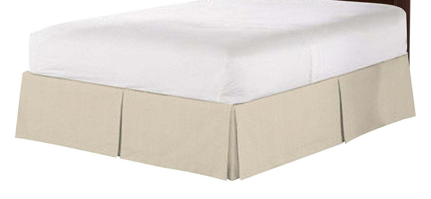 Premier 1800 Collection Solid Bed Skirt Dust Ruffle, King, Beige Cream