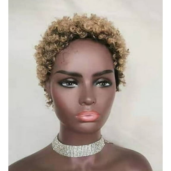 Women's Short Curly Wigs Synthetic Hair Wigs Pixie Cut Wig for Women Curly Pixie Wigs