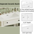 thumbnail image 6 of 31" Vintage Bathroom Vanity with Sink, Rustic Bathroom Cabinet with Soft Close Doors and Adjustable Shelf, Freestanding Bathroom Vanity with Rubber Wood Legs, White, 6 of 9