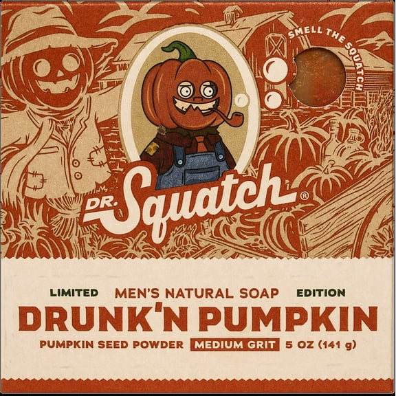 Dr. Squatch Natural Bar Soap for All Skin Types, Pumpkin, 5 oz