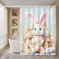 thumbnail image 1 of Fridja Spring Home Decor Spring Easter Bunny Patterns Shower Curtain and Bathroom Window Curtain Washable, 1 of 6