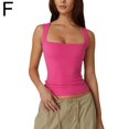 thumbnail image 3 of 2025 New Amazon Summer New Women'S Square Neck Sleeveless Double Layer Vest Basic Tight T-Shirt, 3 of 7