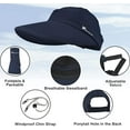 thumbnail image 5 of Yoyauz Ponytail Sun Hats for Women, 2 in 1 Zip-Off Uv Protection Wide Brim Beach Hat Sun Visors, 5 of 6