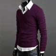 thumbnail image 2 of Men's Solid Color V-neck Knit Sweater Pullover_Gift Of G, 2 of 4