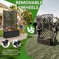 thumbnail image 2 of FOOWIN 71" H Metal Planter with Trellis  and Wheels Set of 2, Outdoor Raised Garden Bed for Climbing Plants, Trellis Planter Box with Drainage Hole, Black, 2 of 10